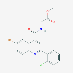 molecular formula C19H14BrClN2O3 B4161415 METHYL 2-({[6-BROMO-2-(2-CHLOROPHENYL)-4-QUINOLYL]CARBONYL}AMINO)ACETATE 