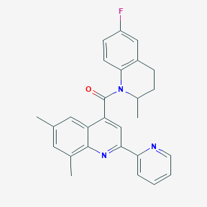 molecular formula C27H24FN3O B4161416 [6,8-dimethyl-2-(pyridin-2-yl)quinolin-4-yl](6-fluoro-2-methyl-3,4-dihydroquinolin-1(2H)-yl)methanone 