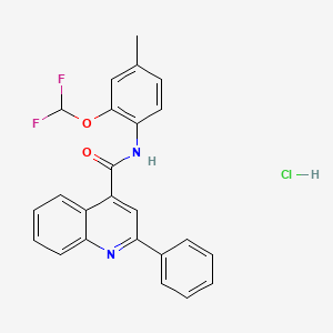 molecular formula C24H19ClF2N2O2 B4161439 N-[2-(difluoromethoxy)-4-methylphenyl]-2-phenyl-4-quinolinecarboxamide hydrochloride 