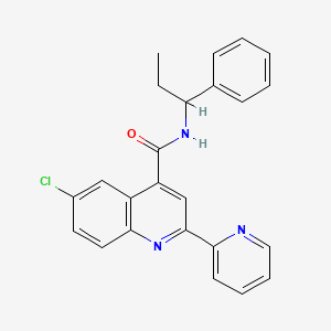 6-chloro-N-(1-phenylpropyl)-2-(2-pyridinyl)-4-quinolinecarboxamide