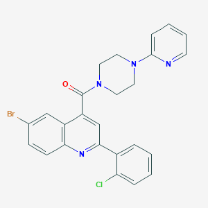 6-bromo-2-(2-chlorophenyl)-4-{[4-(2-pyridinyl)-1-piperazinyl]carbonyl}quinoline