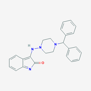 molecular formula C25H24N4O B416147 3-[(4-benzhydrylpiperazin-1-yl)amino]indol-2-one 