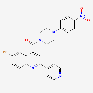 molecular formula C25H20BrN5O3 B4161472 6-bromo-4-{[4-(4-nitrophenyl)-1-piperazinyl]carbonyl}-2-(4-pyridinyl)quinoline 