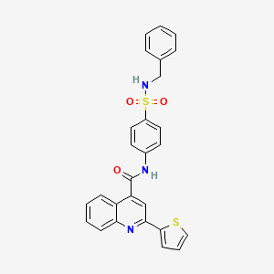 molecular formula C27H21N3O3S2 B4161487 N-{4-[(benzylamino)sulfonyl]phenyl}-2-(2-thienyl)-4-quinolinecarboxamide 