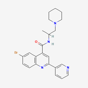 6-bromo-N-(1-piperidin-1-ylpropan-2-yl)-2-pyridin-3-ylquinoline-4-carboxamide