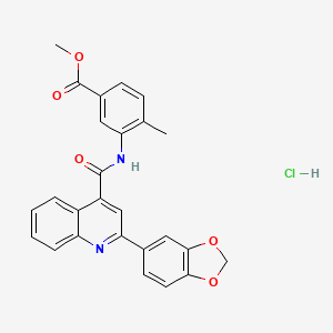 molecular formula C26H21ClN2O5 B4161500 Methyl 3-[[2-(1,3-benzodioxol-5-yl)quinoline-4-carbonyl]amino]-4-methylbenzoate;hydrochloride 