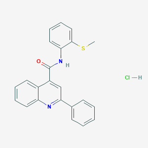 N-(2-methylsulfanylphenyl)-2-phenylquinoline-4-carboxamide;hydrochloride