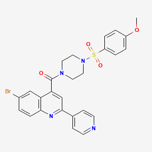 6-bromo-4-({4-[(4-methoxyphenyl)sulfonyl]-1-piperazinyl}carbonyl)-2-(4-pyridinyl)quinoline