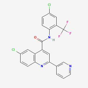 6-chloro-N-[4-chloro-2-(trifluoromethyl)phenyl]-2-(3-pyridinyl)-4-quinolinecarboxamide