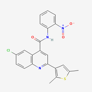 molecular formula C22H16ClN3O3S B4161562 6-chloro-2-(2,5-dimethyl-3-thienyl)-N-(2-nitrophenyl)-4-quinolinecarboxamide 