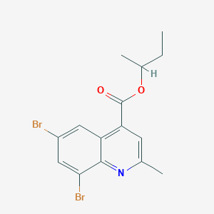 molecular formula C15H15Br2NO2 B416157 Sec-butyl 6,8-dibromo-2-methyl-4-quinolinecarboxylate 