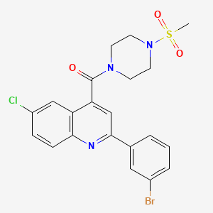 2-(3-bromophenyl)-6-chloro-4-{[4-(methylsulfonyl)-1-piperazinyl]carbonyl}quinoline