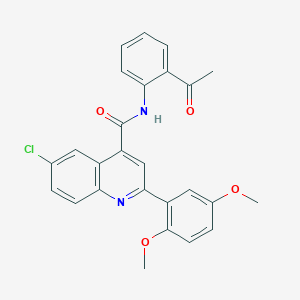 N-(2-acetylphenyl)-6-chloro-2-(2,5-dimethoxyphenyl)-4-quinolinecarboxamide