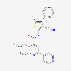 molecular formula C27H17ClN4OS B4161602 6-chloro-N-(3-cyano-5-methyl-4-phenyl-2-thienyl)-2-(4-pyridinyl)-4-quinolinecarboxamide 