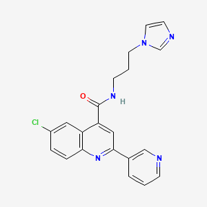 6-chloro-N-[3-(1H-imidazol-1-yl)propyl]-2-(3-pyridinyl)-4-quinolinecarboxamide