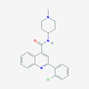 molecular formula C22H22ClN3O B4161615 2-(2-chlorophenyl)-N-(1-methyl-4-piperidinyl)-4-quinolinecarboxamide 