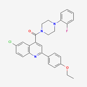 molecular formula C28H25ClFN3O2 B4161617 6-chloro-2-(4-ethoxyphenyl)-4-{[4-(2-fluorophenyl)-1-piperazinyl]carbonyl}quinoline 