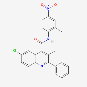 molecular formula C24H18ClN3O3 B4161619 6-chloro-3-methyl-N-(2-methyl-4-nitrophenyl)-2-phenyl-4-quinolinecarboxamide 