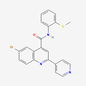 molecular formula C22H16BrN3OS B4161627 6-bromo-N-[2-(methylthio)phenyl]-2-(4-pyridinyl)-4-quinolinecarboxamide 