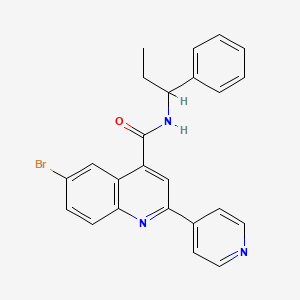 molecular formula C24H20BrN3O B4161631 6-bromo-N-(1-phenylpropyl)-2-(4-pyridinyl)-4-quinolinecarboxamide 