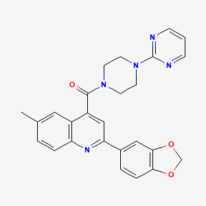 2-(1,3-benzodioxol-5-yl)-6-methyl-4-{[4-(2-pyrimidinyl)-1-piperazinyl]carbonyl}quinoline