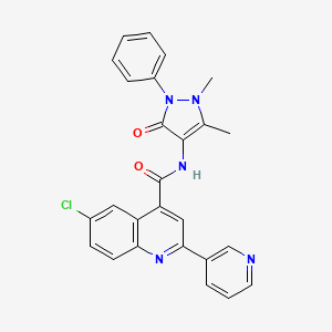 6-chloro-N-(1,5-dimethyl-3-oxo-2-phenyl-2,3-dihydro-1H-pyrazol-4-yl)-2-(3-pyridinyl)-4-quinolinecarboxamide