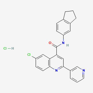 molecular formula C24H19Cl2N3O B4161662 6-chloro-N-(2,3-dihydro-1H-inden-5-yl)-2-(3-pyridinyl)-4-quinolinecarboxamide hydrochloride 