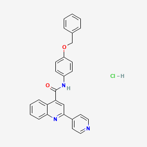 N-[4-(benzyloxy)phenyl]-2-(4-pyridinyl)-4-quinolinecarboxamide hydrochloride