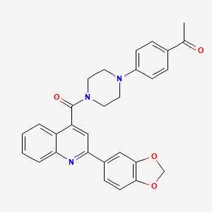 1-[4-(4-{[2-(1,3-benzodioxol-5-yl)-4-quinolinyl]carbonyl}-1-piperazinyl)phenyl]ethanone