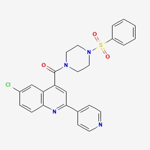 molecular formula C25H21ClN4O3S B4161678 6-chloro-4-{[4-(phenylsulfonyl)-1-piperazinyl]carbonyl}-2-(4-pyridinyl)quinoline 