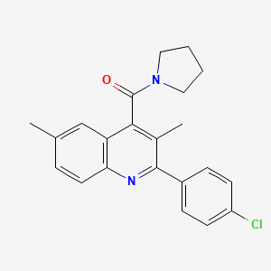 2-(4-chlorophenyl)-3,6-dimethyl-4-(1-pyrrolidinylcarbonyl)quinoline