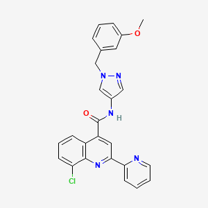 8-chloro-N-[1-(3-methoxybenzyl)-1H-pyrazol-4-yl]-2-(2-pyridinyl)-4-quinolinecarboxamide