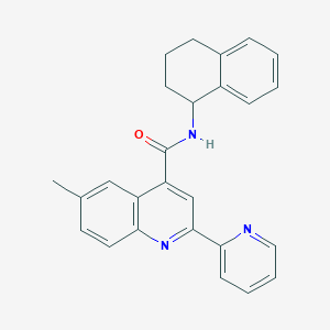 6-methyl-2-(2-pyridinyl)-N-(1,2,3,4-tetrahydro-1-naphthalenyl)-4-quinolinecarboxamide