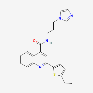 molecular formula C22H22N4OS B4161726 2-(5-ethyl-2-thienyl)-N-[3-(1H-imidazol-1-yl)propyl]-4-quinolinecarboxamide 