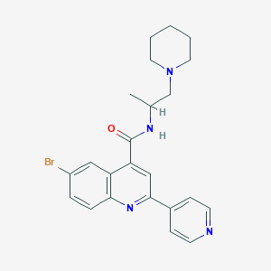 molecular formula C23H25BrN4O B4161733 6-bromo-N-[1-methyl-2-(1-piperidinyl)ethyl]-2-(4-pyridinyl)-4-quinolinecarboxamide 