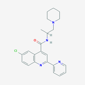 6-chloro-N-[1-methyl-2-(1-piperidinyl)ethyl]-2-(2-pyridinyl)-4-quinolinecarboxamide