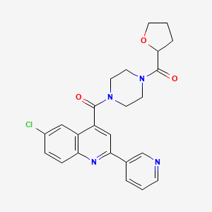 6-chloro-2-(3-pyridinyl)-4-{[4-(tetrahydro-2-furanylcarbonyl)-1-piperazinyl]carbonyl}quinoline