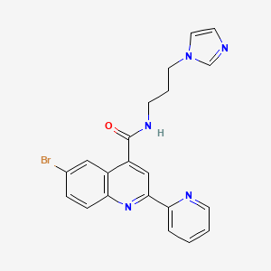 molecular formula C21H18BrN5O B4161757 6-bromo-N-[3-(1H-imidazol-1-yl)propyl]-2-(2-pyridinyl)-4-quinolinecarboxamide 