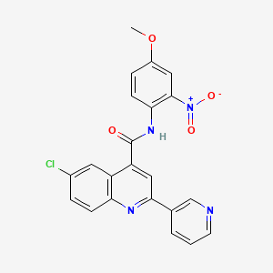 molecular formula C22H15ClN4O4 B4161758 6-chloro-N-(4-methoxy-2-nitrophenyl)-2-(3-pyridinyl)-4-quinolinecarboxamide 