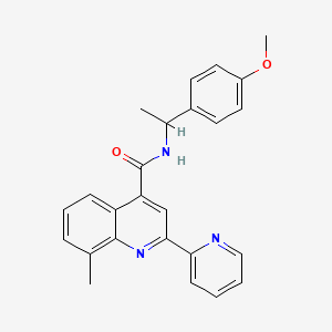 N-[1-(4-methoxyphenyl)ethyl]-8-methyl-2-(2-pyridinyl)-4-quinolinecarboxamide