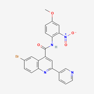 molecular formula C22H15BrN4O4 B4161768 6-bromo-N-(4-methoxy-2-nitrophenyl)-2-(3-pyridinyl)-4-quinolinecarboxamide 