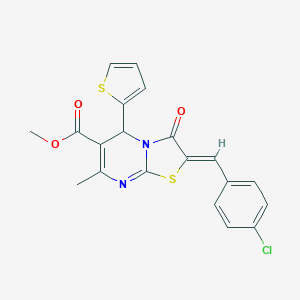 methyl 2-(4-chlorobenzylidene)-7-methyl-3-oxo-5-(2-thienyl)-2,3-dihydro-5H-[1,3]thiazolo[3,2-a]pyrimidine-6-carboxylate