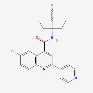 molecular formula C22H20ClN3O B4161777 6-chloro-N-(1,1-diethyl-2-propyn-1-yl)-2-(4-pyridinyl)-4-quinolinecarboxamide 