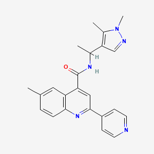 N-[1-(1,5-dimethyl-1H-pyrazol-4-yl)ethyl]-6-methyl-2-(4-pyridinyl)-4-quinolinecarboxamide