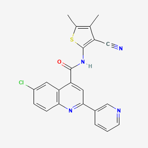 molecular formula C22H15ClN4OS B4161792 6-chloro-N-(3-cyano-4,5-dimethyl-2-thienyl)-2-(3-pyridinyl)-4-quinolinecarboxamide 