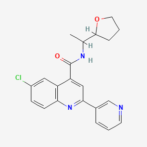 6-chloro-2-(3-pyridinyl)-N-[1-(tetrahydro-2-furanyl)ethyl]-4-quinolinecarboxamide