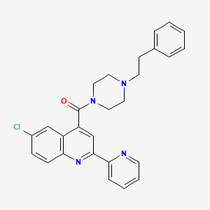 molecular formula C27H25ClN4O B4161840 6-chloro-4-{[4-(2-phenylethyl)-1-piperazinyl]carbonyl}-2-(2-pyridinyl)quinoline 