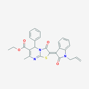 ethyl 2-(1-allyl-2-oxo-1,2-dihydro-3H-indol-3-ylidene)-7-methyl-3-oxo-5-phenyl-2,3-dihydro-5H-[1,3]thiazolo[3,2-a]pyrimidine-6-carboxylate