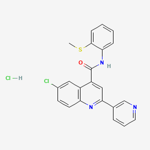 6-chloro-N-[2-(methylthio)phenyl]-2-(3-pyridinyl)-4-quinolinecarboxamide hydrochloride