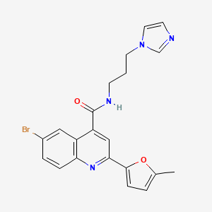 6-bromo-N-[3-(1H-imidazol-1-yl)propyl]-2-(5-methyl-2-furyl)-4-quinolinecarboxamide